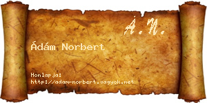 Ádám Norbert névjegykártya