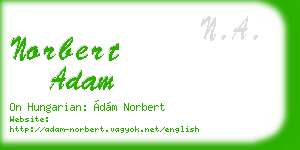 norbert adam business card