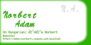 norbert adam business card